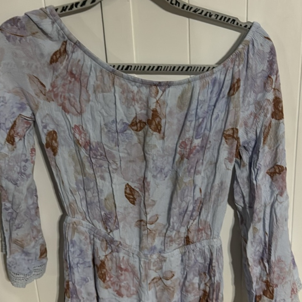 Mossimo Supply Co. Blue and Brown Jumpsuit